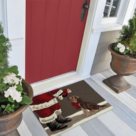  Alfombras y felpudos para interior y exterior | Alfombra decorativa Plow & Hearth para interior y exterior, tejida a mano, con diseño de perro, 50 x 76 cm