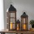  Velas y faroles | Juego de 3 faroles de madera y metal anidados de Plow & Hearth con vela LED