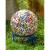  Bolas de observación para exteriores | Bola de observación de vidrio mosaico Plow & Hearth de 25 cm, flores multicolores