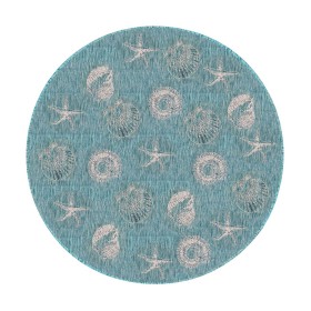  Koberce a rohožky | Koberec z polypropylenu s texturovanými mušlemi Plow & Hearth do interiéru/venkovního prostředí, kulatý, 7 a 10"