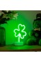  Dekorative accenter til indendørs brug | Plow & Hearth Neon Clover LED borddekoration, 23 cm høj