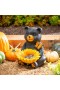  Fuglefoderautomater til udendørs brug | Plow & Hearth Sunflower Bear Resin fuglefoderautomat, 38 cm høj