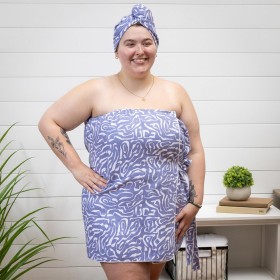  Badetilbehør til indendørs brug | Plow & Hearth Lavender Flow hurtigttørrende kropsindpakning