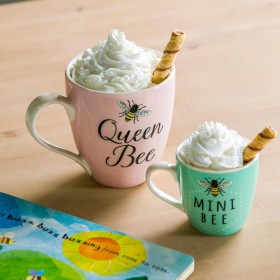  Køkken & Underholdning Kaffe & Tekopper | Plow & Hearth Mommy And Me Keramik Kop Gavesæt, 17 Oz, Queen Bee Mini Bee