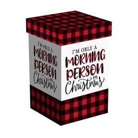  Køkken- og underholdningskrus | Plow & Hearth Keramik Flomo 360 Rejsekop, 17 Oz., Jeg er kun et morgenmenneske ved juletid