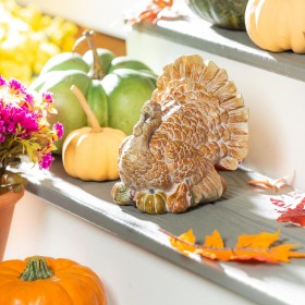  Udendørs havestatuer | Plow & Hearth kalkunstatue, 18 cm høj