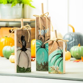  Udendørs havestatuer | Plow & Hearth høstgræskar metalstatue, sæt