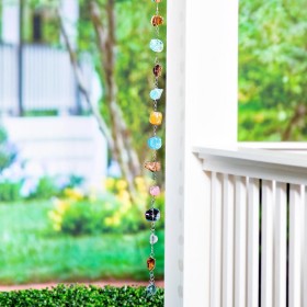 Vindklokker og uroer til udendørs brug | Plow & Hearth 71"H flerfarvet glasregnkæde