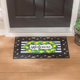  Tæpper og dørmåtter | Plow & Hearth Magnolia Leaves og Lemon Sassafras Switch Mat