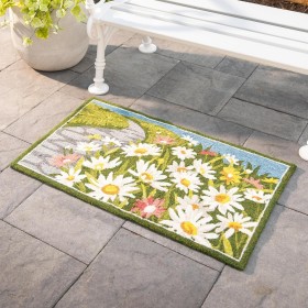 Rugs & Doormats Hooked Rugs | Plow & Hearth Indoor/Outdoor Daisy Walk Hooked Polypropylene Accent Rug