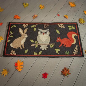  Tæpper og dørmåtter Hooked Rugs | Plow & Hearth Indendørs/Udendørs Hooked Woodland Rug