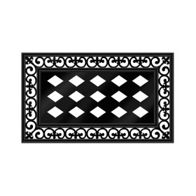  Tæpper og dørmåtter Udskiftelige måtter | Plow & Hearth Indendørs/Udendørs Fleur Scroll Sassafras måttebakke