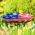  Fuglebade til udendørs brug | Plow & Hearth 40 cm fuglebad i glas, amerikansk flag