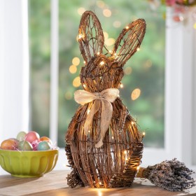 Lighting Lighted Accents | Plow & Hearth Easter Rattan Bunny Led Decor, 18.5"H