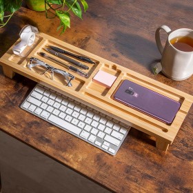  Sisätilojen koristeelliset yksityiskohdat | Plow & Hearth Wood Over The Keyboard -pöytäjärjestäjä