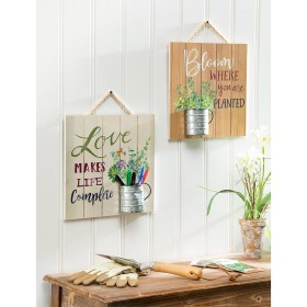  Sisätilojen seinätaide | Aura ja tulisija -inspiroiva puutarhateemainen puinen seinäkoriste