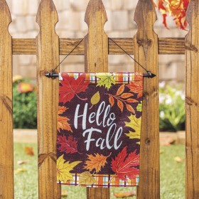  Ulkotilojen puutarhaliput | Aura- ja tulisijaruutu Hello Fall Garden -teksturoitu mokkanahka