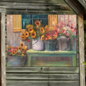  Ulkoilmaelämää Ulkoseinätaide | Plow & Hearth Buckets Of Bliss Sisä-/ulkokäyttöön tarkoitettu canvas-seinätaide