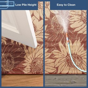  Matot ja kynnysmatot | Plow & Hearth -sisä-/ulkokäyttöön tarkoitettu auringonkukkamatto, 115 cm x 198 cm