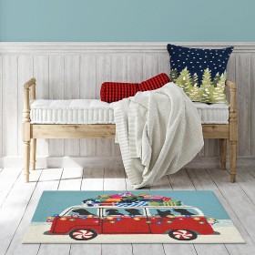  Matot ja kynnysmatot sisä-/ulkokäyttöön | Plow & Hearth sisä-/ulkokäyttöön käsintehty Happy Howlidays -korostusmatto, 76 cm x 122 cm