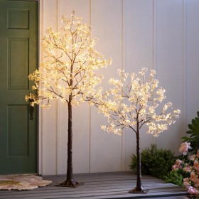  Arbres et guirlandes lumineux | Plow & Hearth Grand arbre gypsophile électrique d'intérieur/extérieur, 1,8 m de haut