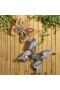  Outdoor Living Outdoor-Wandkunst | Plow & Hearth Metall-Wandkunst mit Schmetterlingen für drinnen und draußen, 2er-Set