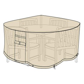  Möbel Outdoor-Essgruppen | Plow & Hearth Deluxe Großer runder Tisch und Stühle Abdeckung