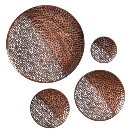  Wandkunst für den Innenbereich | Plow & Hearth Wanddekoration aus gehämmertem Metall, rund, 4er-Set