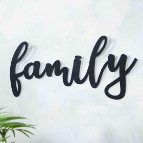  Wandkunst für den Innenbereich | Plow & Hearth Familienschild im Skriptstil