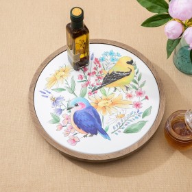  Serviergeschirr für Küche und Unterhaltung | Plow & Hearth Drehteller mit Vögeln und Blumen
