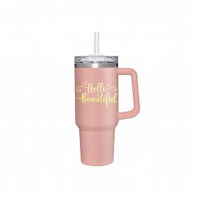  Reisebecher für Küche und Unterhaltung | Plow & Hearth „Hello Beautiful Canyon“-Becher, doppelwandiger Edelstahl mit Strohhalm, 1,2 l, Geschenkbox