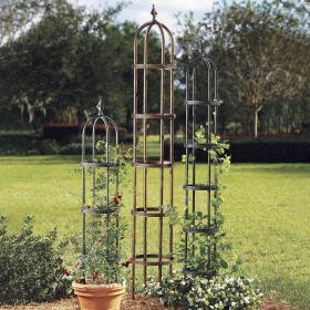  Gartenlauben und Spaliere | Plow & Hearth 7" Gartenobelisk aus pulverbeschichtetem Stahl