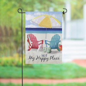  Gartenflaggen für den Außenbereich | Plow & Hearth Bunte Stühle Leinen-Gartenflagge