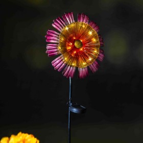  Gartenstecker für draußen | Plow & Hearth Solar-Kunstglas-Blumengartenstecker