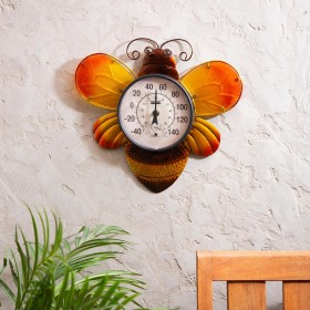  Outdoor Living Outdoor-Wandkunst | Plow & Hearth Bee Outdoor-Wandthermometer