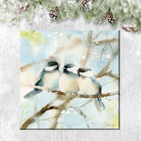  Outdoor Living Outdoor-Wandkunst | Plow & Hearth Cozy Chickadees Indoor/Outdoor-Leinwandkunst