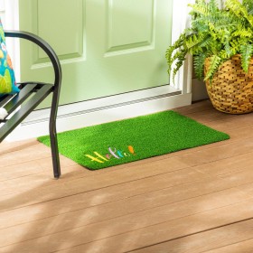  Teppiche & Fußmatten Fußmatten | Plow & Hearth „Hello“-Grasmatte mit Stickerei