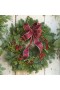  Στεφάνια Εσωτερικού Χώρου | Στεφάνι Plow & Hearth Holiday Woodland Evergreens 30" με Φιόγκο