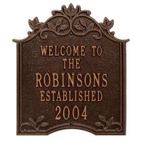  Πινακίδες Διευθύνσεων & Πλακέτες Τοίχου για Εξωτερικούς Χώρους | Πλακέτα Γάμου από Αλουμινένιο Κισσό με Άροτρο & Εστία