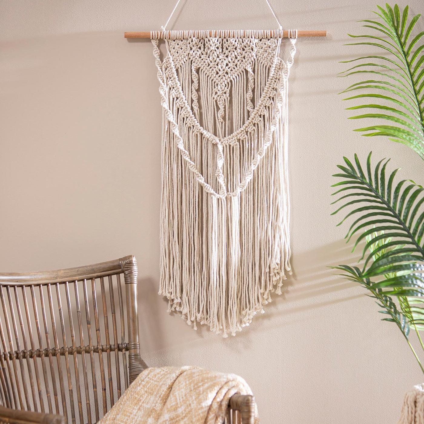  Umjetnost unutarnjeg živog zida | Predimenzionirani pleteni makrame zidni dekor s plugom i ognjištem